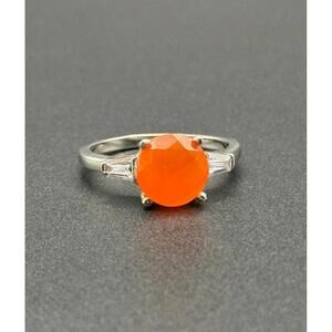 Carnelian and Sterling Silver Ring - Size 8